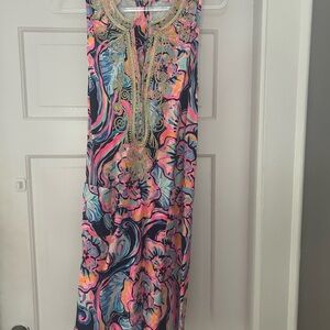 Lilly Pulitzer Pink and Gold Embellished Dress